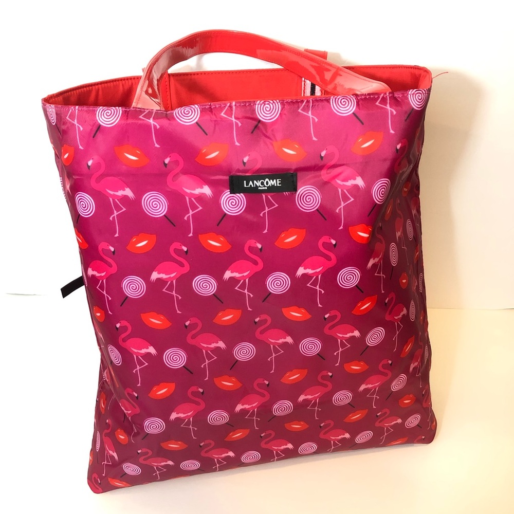 LANCOME Paris Reversible Flamingo Tote Never Used